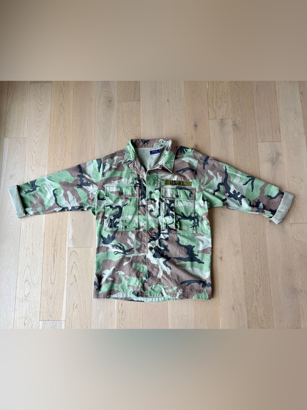 Ralph Lauren Mens Vintage Camo Field Jacket - Green/Brown (Collectable) (XXL)